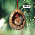 Personalisierter 2D flacher Acryl Hahn Weihnachtsschmuck an einem festlichen Baum - Hahn im Baumloch (28)