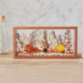 Solid wood hollow photo frame DIY dried flower material kit variant for home decor - Retro Orange Material Pack + Large Photo Frame