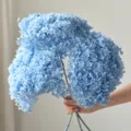 Ramo de hortensias preservadas flores secas azul claro decoracion floral hogar 45cm - Pack de 3 / Azul claro