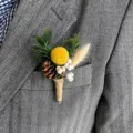 Mini bottoniera fiori secchi matrimonio corsage artigianale pianta preservata spilla risvolto - Piccolo Bouquet N. 6 Piccolo Bosco con Spilla