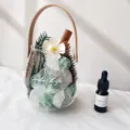 Glasbecher Aromatherapie Geschenkset mit Kristallen und Trockenblumen fur die Inneneinrichtung. - Morgennebel Set