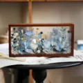 Preserved dried flower solid wood hollow photo frame home decor gift for girlfriend - Quiet Blooming Time + Large Photo Frame