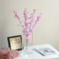 Preserved pink ruscus leaves dried flower bouquet for home living room decor and DIY floral arrangement - 5 Pieces/Set / Purple