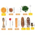 Kit de material decoracion Navidad DIY con pinos naturales naranjas secas y bayas rojas. - Set de accesorios de Navidad, estilo B (en caja)