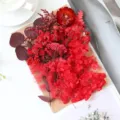 Πακέτο με κόκκινα αποξηραμένα λουλούδια για DIY κορνίζα φωτογραφιών και αρωματικά κεριά. - Μπορντό