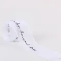 White printed ribbon for floral gift packaging, wedding decoration and bouquet wrapping supplies. - 2.5cmx30 Yards / White