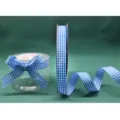 Cinta de cuadros azul para envolver regalos, accesorios para el cabello DIY y decoración. - 2,5 cm * 50 Yardas / Azul zafiro