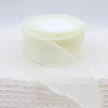 Nastro in organza con perle beige bordo ondulato tulle per bouquet confezione regalo fai da te - 6.0cm*10 Iarde / Bordo di Perle Eleganza Beige