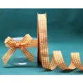 Cinta de cuadros naranja y blanco en rollo para envolver regalos y manualidades DIY. - 2,5 cm * 50 Yardas / Naranja