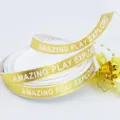 Cinta decorativa inglesa con hoja de oro para envolver regalos, ramos y decoración. - Estilo Estampado Oro AMA / 1.0cm x 10 Yardas / Dorado