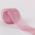 Pink organza ribbon for floral packaging wedding gift decoration and bouquet wrapping - 2.5cmx30 Yards / Jade Pink