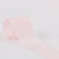 Light pink organza ribbon sheer chiffon fabric for floral bouquet gift wrapping and decoration. - 2.5cmx30 Yards / Dusty Pink