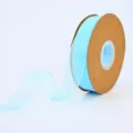 Rollo de cinta de organza azul claro para embalaje floral, regalos y decoración de pasteles. - 2,5 cm * 50 Yardas / Azul claro