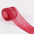 Red Organza Ribbon Sheer Chiffon Ribbon for Gift Wrapping Flower Bouquet Wedding Decor - 2.5cmx30 Yards / Burgundy