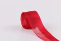 Rollo de cinta de raso y organza roja para envolver regalos, manualidades y lazos. - 2.5cm*20 Yardas / Rojo Oscuro
