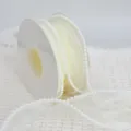Nastro organza con perle, bobina di tessuto trasparente per confezione bouquet di fiori. - 4.0CM*5 Yards / Bordo di Perle Eleganza Beige