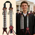 Cinta de collar de dinero de graduación negro burdeos 2026 clase fiesta bricolaje regalo - Rojo