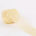Light yellow sheer organza ribbon with printed english text for flower bouquet and gift wrapping. - 2.5cmx30 Yards / Gold