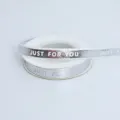 Silver stamped gift ribbon, elegant Just For You printed packaging ribbon for bouquet. - Silver Stamping JUST Style