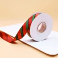 Christmas ribbon red and green striped fabric ribbon for gift wrapping and holiday decor. - 2.5cm*25 Yards