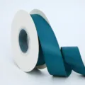Dark cyan satin ribbon spool, 2.5cm matte fabric ribbon for gift wrapping and floral bouquets. - 2.5cm*25 Yards / Teal
