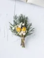 Mini dried flower bouquet forest style preserved flower gift home decoration table ornament - Pine and Rose Bouquet No. 3 (Approx. 8-11cm)