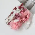DIY mixed dried flower material package flower box for crafts decor, pink and white color. - Pink Series
