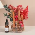Difusor de Aromas Canela DIY Kit Flores Secas Decoración del Hogar 10ml Rosa. - Buena Suerte / Paquete de Materiales con Taza y Aceite Esencial