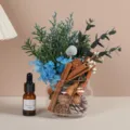 Difusor canela DIY kit material flores secas hechas a mano decoracion del hogar - Estilo Noruega / Paquete de Materiales con Taza y Aceite Esencial