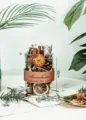 Zimt getrocknete Blume Aromatherapie Glasgefäß mit Lederband für Heimduft Dekoration. - Kaffee Klein