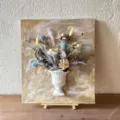 3D French oil painting dried flower wall vase decorative art piece handmade craft DIY decor - Rosy Cloud Flower Rhythm - Floral Material Kit (Drawing Board & Vase Not Included)