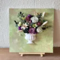 Preserved flower wall vase 3d oil painting bouquet purple white floral decor variant - Evening Floral Shadows - Material Pack (Without Board and Vase)