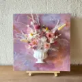3D French Oil Painting Preserved Flower Vase Decor DIY Kit Handcrafted Home Wall Art - Feather Floral Dream - Material Pack (Without Board and Vase)