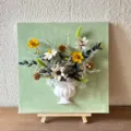 3D preserved flower oil painting wall art decor dried floral flower vase kit SKU display - Clear Flowing Dream - Floral Material Kit (No Board or Vase)