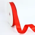 Ruban en satin de polyester rouge 2.5cm de large, ruban decoratif uni pour boites cadeaux. - Rouge