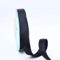 Black satin ribbon roll for gift wrapping, cake box decoration and flower bouquet packaging. - Black