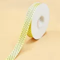 Nastro a pois giallo 2.5cm classico bordo in tessuto con pois per confezioni regalo e bouquet. - Giallo chiaro con punti neri