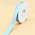 Nastro a pois azzurro chiaro variante, rotolo di tessuto da 2,5 cm per confezioni regalo. - Blu Chiaro con Puntini Bianchi