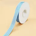 Nastro a pois azzurro chiaro di 2.5cm di larghezza in tessuto per confezioni regalo festa - Blu Chiaro con Pois Neri