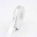 Silver gift ribbon with printed text, ideal for bouquet wrapping and party decor. - White Silver Stamping BEST Style