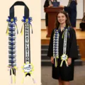 Graduation ribbon sash class of 2026 blue yellow handmade party celebration decorative belt accessory - Purple