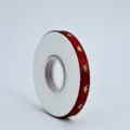 Rood lint met goudkleurig kroonpatroon voor geschenkverpakking en bloemdecoratie. - Kroon / Bordeauxrood