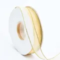 Cinta de Organza con Borde Dorado Carrete Cinta Transparente para Regalos Flores DIY - 1.5*25 Yards / Champaña