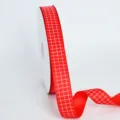 Red grid ribbon for cake gift box packaging, DIY hair accessories and craft decoration. - Ribbed Red