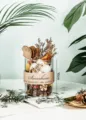 Decoratieve gedroogde bloemen glazen fles aromatherapie ornament, natuurlijk geur decor SKU. - Abrikoos Klein