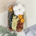 Kit de material de flores secas DIY con algodon y pinos para decoracion de aroma casera. - Estilo Viento del Sur / Paquete de Materiales Solo (Sin Taza y Aceite Esencial)
