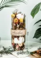 Cilindrische glazen vaas gevuld met natuurlijke gedroogde bloemen en geurige etherische olie. - Abrikoos Groot