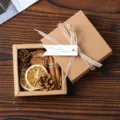Nordic vintage kraft paper gift box with dried flowers and pinecones for birthday. - Dried Flower Gift Box Set (8*8*3.5cm)