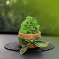 Wooden car aroma diffuser with moss pine cone decor walnut base stylish automotive interior ornament - Pine Cone Moss