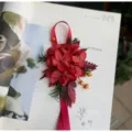 Dreamy forest style red preserved flower wedding boutonniere corsage for groom and bride. - Orange Green Wrist Flower